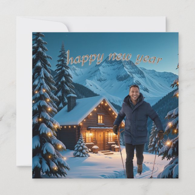 Tarjeta Una cálida bienvenida al Año Nuevo  (Anverso)