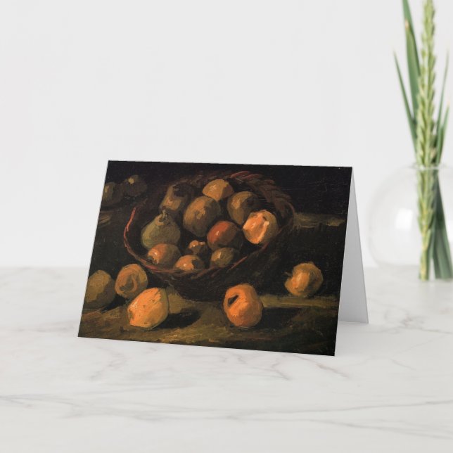 Tarjeta Una canasta de manzanas por Vincent van Gogh (Anverso)