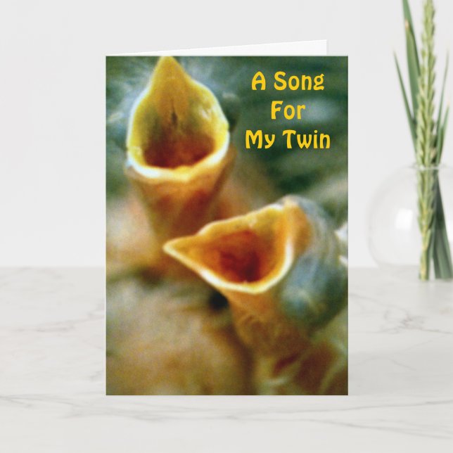 TARJETA UNA CANCIÓN DE CUMPLEAÑOS PARA MI **TWIN** (Anverso)