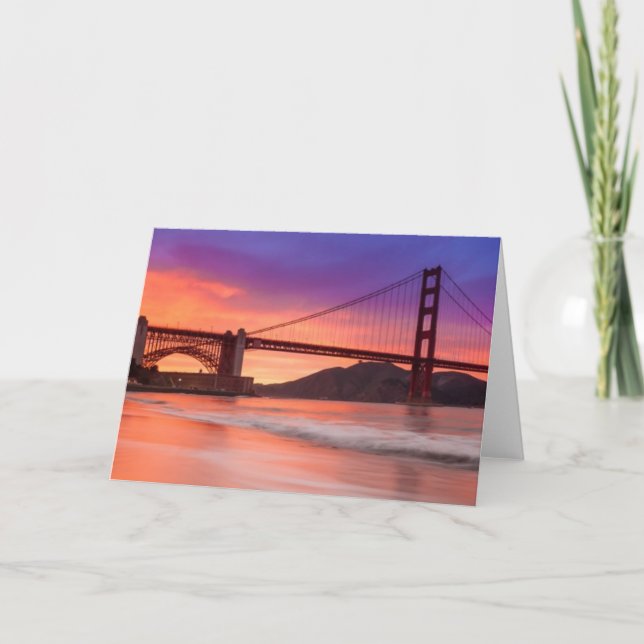Tarjeta Una captura de puente Golden Gate de San Francisco (Anverso)