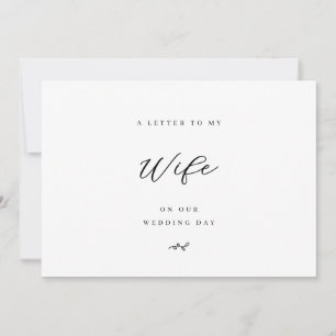 Tarjeta Una carta a mi esposa el día de nuestra boda Minim
