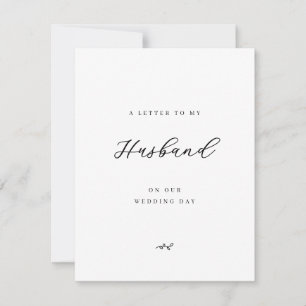 Tarjeta Una carta a mi esposo el día de nuestra boda