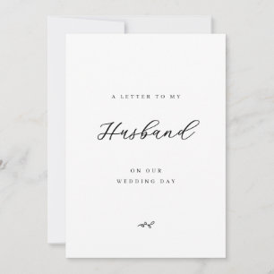 Tarjeta Una carta a mi esposo en nuestro día de bodas
