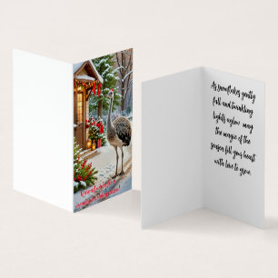 Tarjeta Una carta amistosa de Navidades de avestruz