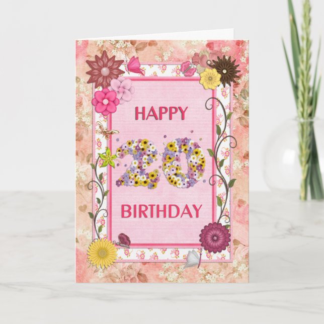 Tarjeta Una carta de cumpleaños número 20 (Anverso)