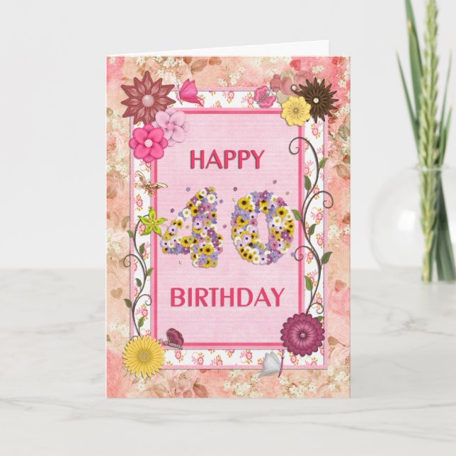 Tarjeta Una carta de cumpleaños número 40 (Anverso)