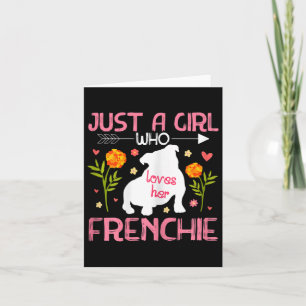 Tarjeta Una Chica que ama su Bulldog francés 2