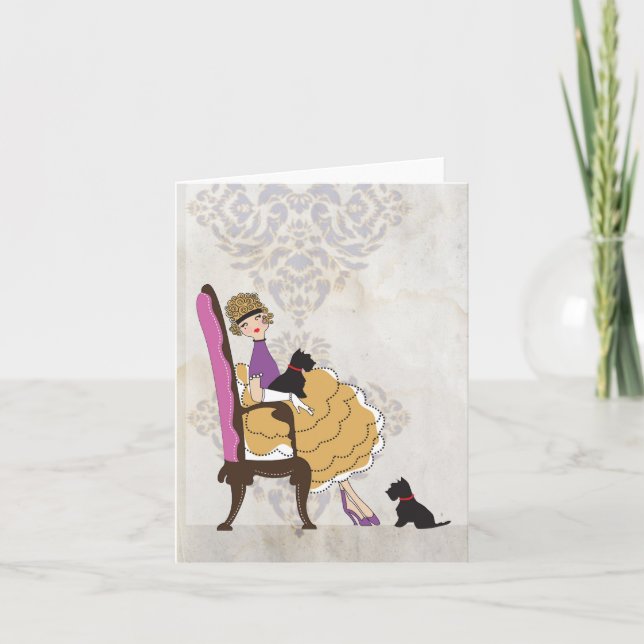 Tarjeta Una Chica y sus perros (Anverso)