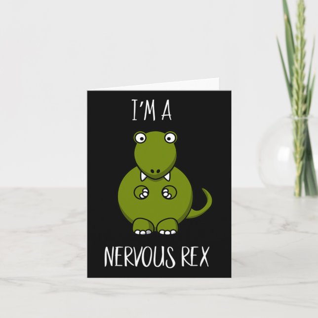 Tarjeta Una comedia de Rex nerviosa Ansiedad Dinosaurio Di (Anverso)