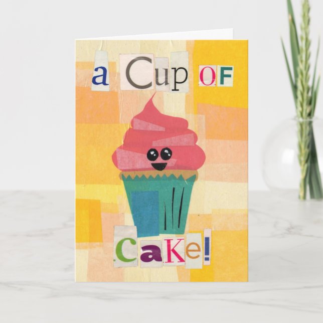 Tarjeta ¡Una copa de pastel! con mensaje (Anverso)