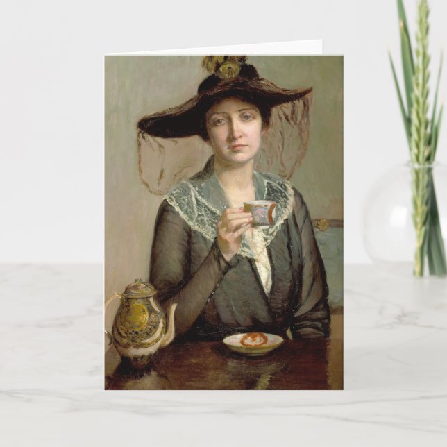 Tarjeta Una copa de té | Lilla Cabot Perry (Anverso)