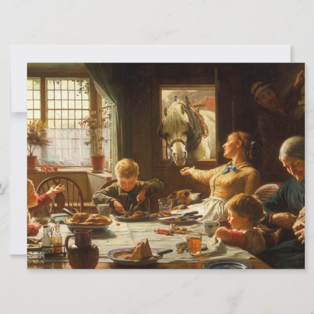 Tarjeta Una de las familias (burro al ser alimentado) (Anverso)