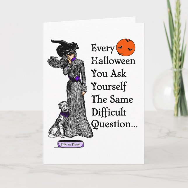 Tarjeta Una decisión de Halloween (Anverso)