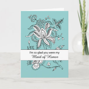 Tarjeta Una empleada de honor gracias con flores en Verde 