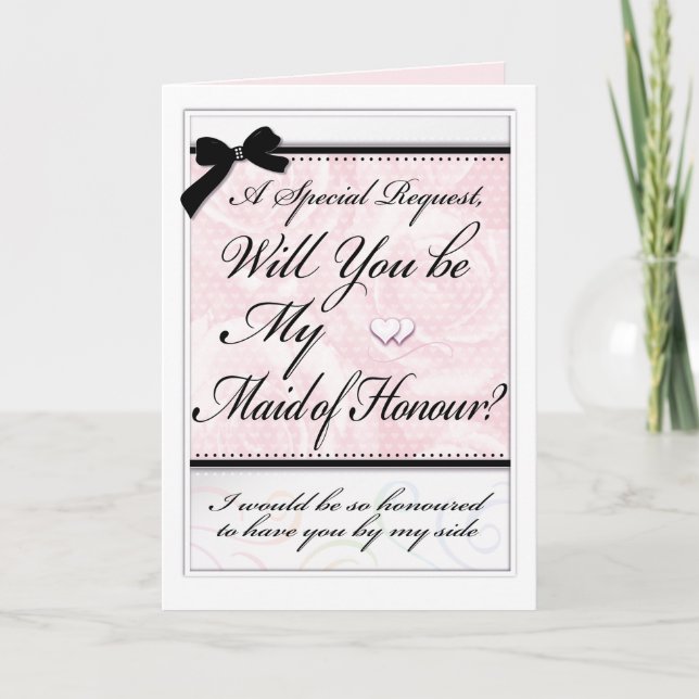 Tarjeta Una empleada de honor Rosas elegantes y encantador (Anverso)