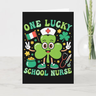 Tarjeta Una enfermera escolar afortunada Día de San Patric
