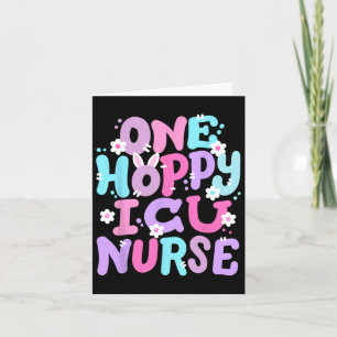 Tarjeta Una Enfermera Icu Retro Groovy feliz Bunn de Pascu
