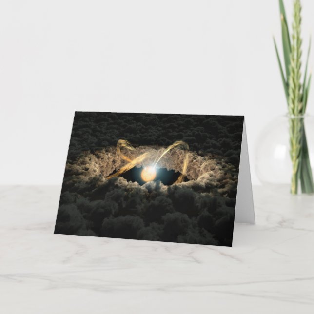 Tarjeta Una Estrella Rodeada De Un Disco Protoplanetario (Anverso)