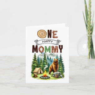 Tarjeta Una feliz cumpleañera campista mamá Oso de cumplea