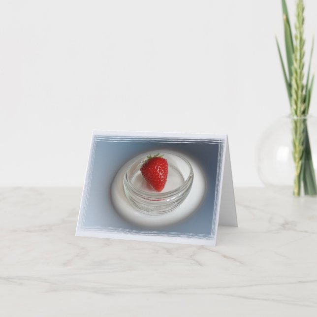 Tarjeta Una fresa en una taza (Anverso)