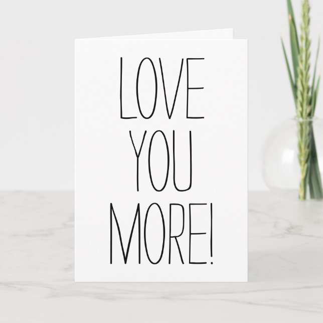 Tarjeta Una Fuente Simple Te Ama Más! Día de San Valentín (Anverso)
