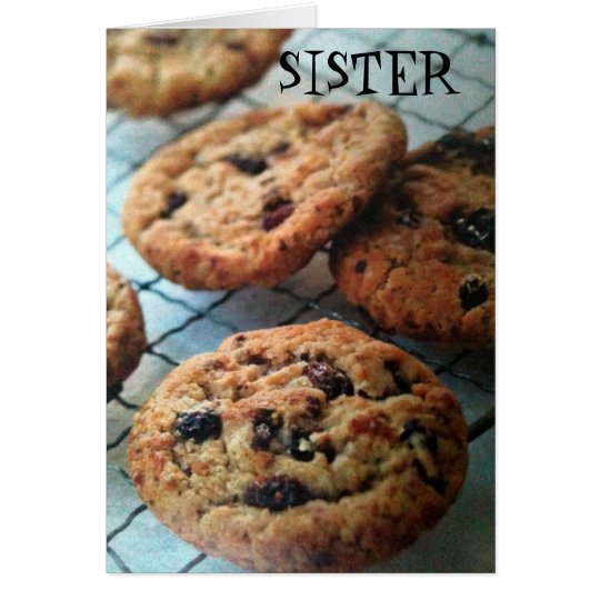 TARJETA UNA GALLETA ELEGANTE SISTER-BIRTHDAY