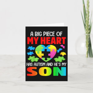 Tarjeta Una Gran Pieza De Mi Corazón Tiene Autismo Y Él A 