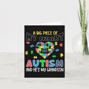 Tarjeta Una gran pieza de mi corazón tiene autismo y es mi