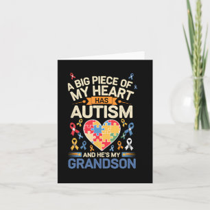 Tarjeta Una gran pieza de mi corazón tiene autismo y es mi
