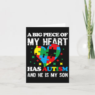 Tarjeta Una gran pieza de mi corazón tiene autismo y es mi