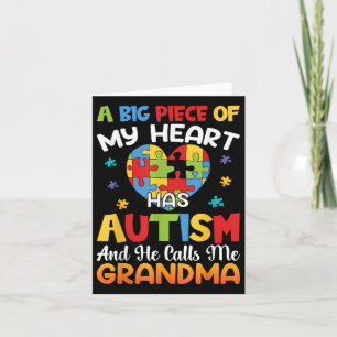 Tarjeta Una Gran Pieza De Mi Corazón Tiene Autismo Y Me Ll