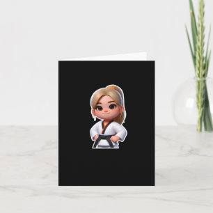 Tarjeta Una linda chica en Sticker de taekwondo