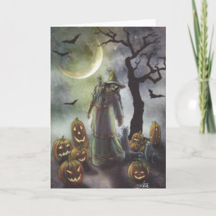 Tarjeta Una marcha nublada en Halloween.