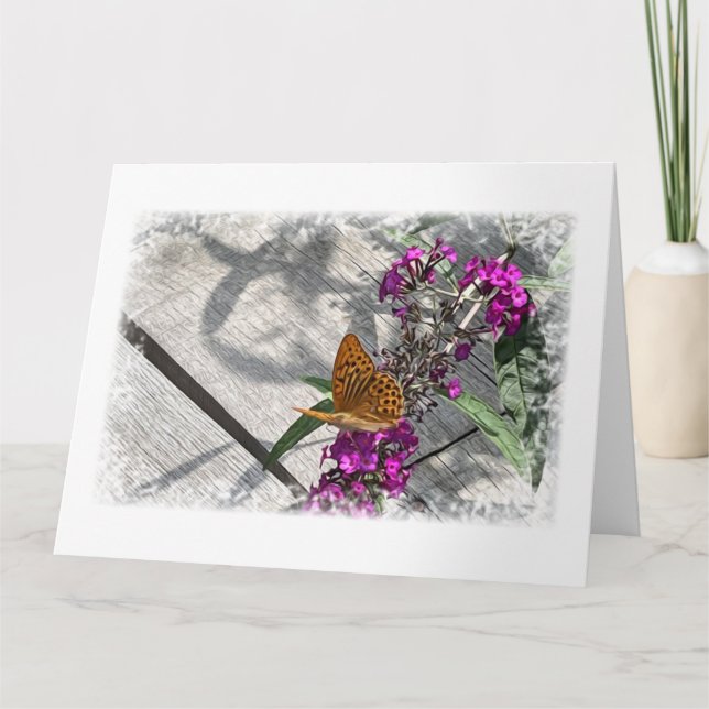 Tarjeta Una mariposa amarilla (Anverso)