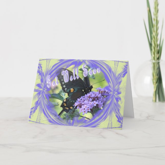 Tarjeta Una mariposa GetWellWish-puede cambiar dentro de l (Anverso)