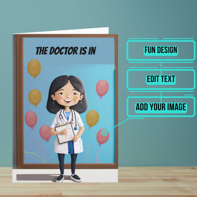 Tarjeta Una Médica está en la divertida Junta de Médicas C (This funny doctor birthday card is specifically for the physician / doctor friend in your life.)
