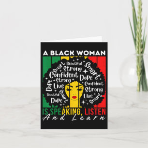 Tarjeta Una Mujer Negra Habla Escuchar Y Aprender Afro Wo