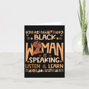 Tarjeta Una Mujer Negra Habla Escuchar Y Aprender Tradicio
