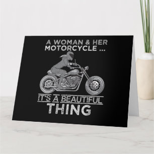 Tarjeta Una Mujer Y Su Regalo De Motocicletas Para Los Bik