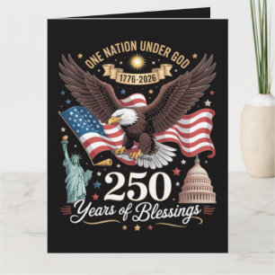 Tarjeta Una Nación Bajo Dios 250 Años