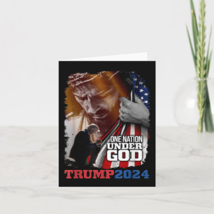 Tarjeta Una nación bajo la presidencia de Dios Trump 2024