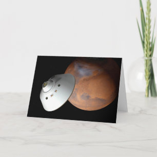 Tarjeta Una Nave Espacial Encendida En El Aire Aproximándo