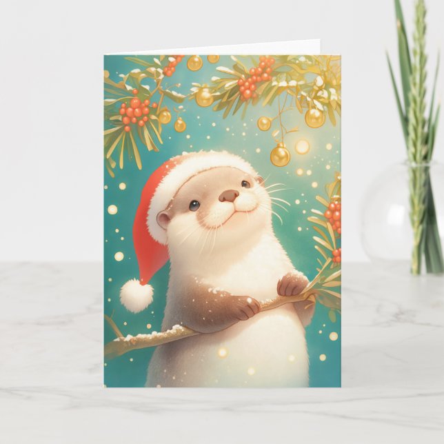 Tarjeta Una Navidad muy de nutria (Anverso)
