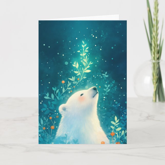 Tarjeta Una Noche Tranquila de Oso Polar (Anverso)