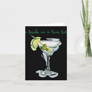 Tarjeta Una Novia En Un Pequeño Bache De Novia Martini Bac