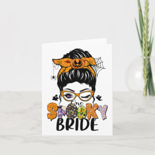 Tarjeta Una novia espeluznante Halloween desordenada bruja