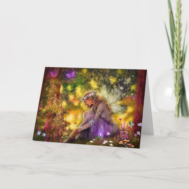 Tarjeta Una nueva amistad, un hada de fantasía (Anverso)
