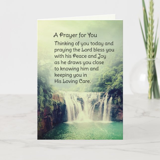 Tarjeta Una Oración Por Tu Hermosa Cascada Natural (Anverso)