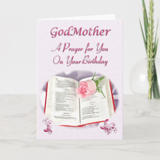 Tarjeta Una oración por una madre de Dios en su cumpleaños (Anverso)