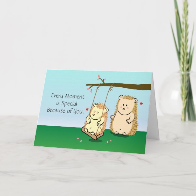 Tarjeta Una pareja de Personalizado de amor, Hedgehog, ena (Anverso)